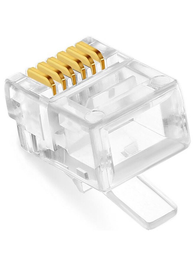 NECABLES 20Pack RJ11/RJ12 Pass Through Connector 6P6C Telephone Modular Plug 3 Prong Type for Phone Line Cord - Image 4