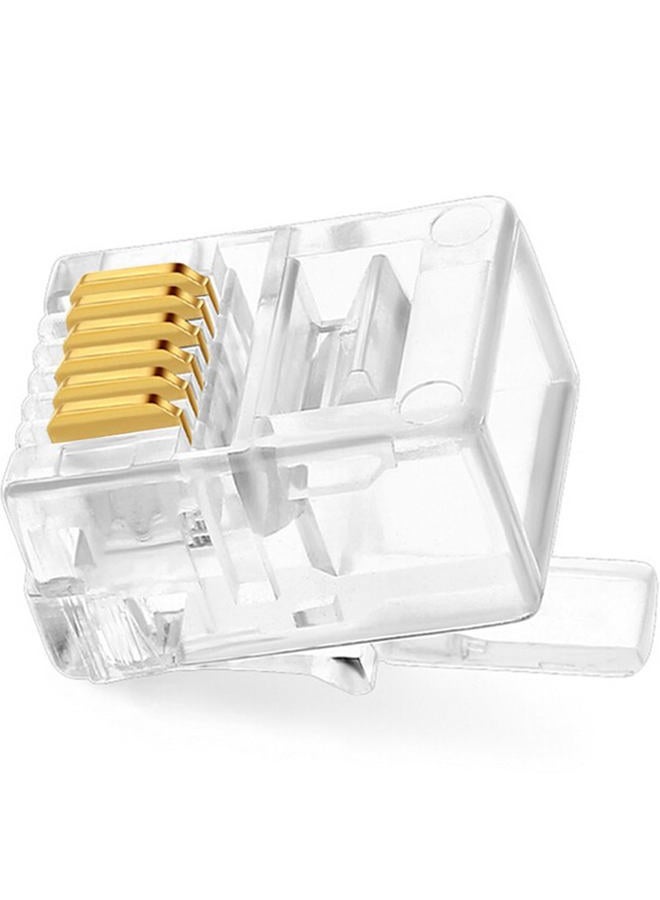 NECABLES 20Pack RJ11/RJ12 Pass Through Connector 6P6C Telephone Modular Plug 3 Prong Type for Phone Line Cord - Image 5