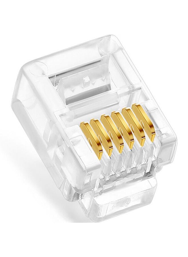 NECABLES 20Pack RJ11/RJ12 Pass Through Connector 6P6C Telephone Modular Plug 3 Prong Type for Phone Line Cord - Image 3