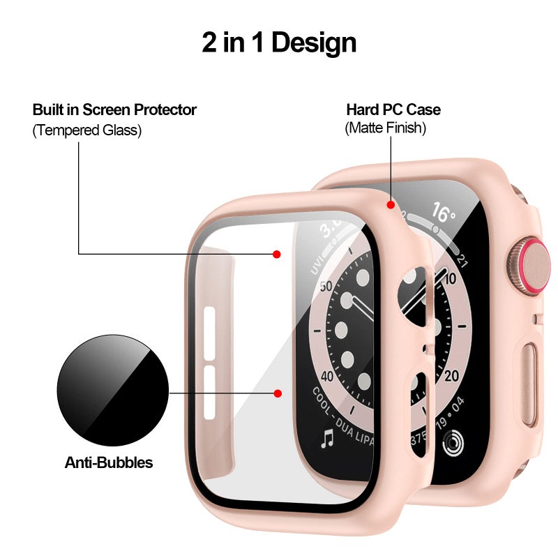 BHARVEST 10 Pack Case for Apple Watch SE (2nd) Series 6/SE/5/4 44mm with Tempered Glass Screen Protector, High Definition Scratch Resistant Hard PC Bumper Cover for Apple Watch Accessories, 44mm - Image 3