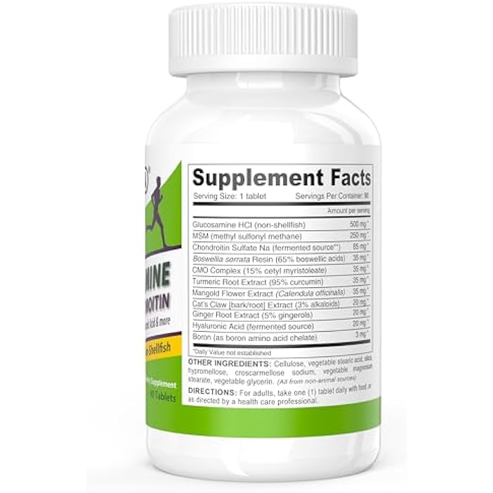 DEVA Vegan Glucosamine MSM & Chondroitin + Turmeric, CMO, Boswellia, Hyaluronic Acid & More, Improved Non-Animal Formula, 90 Tablets - Image 4