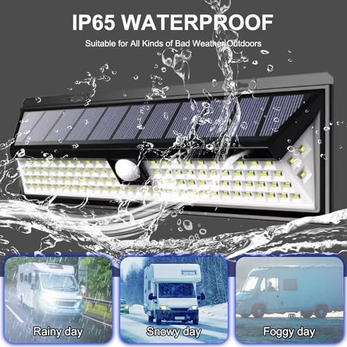 CCBASEBALL Solar RV Porch Light, 118 LED Motorhome Motion Sensor RV Exterior Lights with Remote Control, Waterproof Camper Outdoor Lights for Motorhome Travel,Travel Trailers, Camper, Food Trucks - Image 5