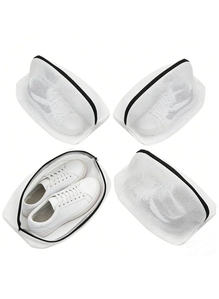 SEN WEIR 4-Pack Reusable Mesh Shoe Laundry Bags – Heavy-Duty 3-Layer Wash Bags for Sneakers, Trainers & Running Shoes up to Men’s Size 12 | Travel Shoe Organizer - Image 1