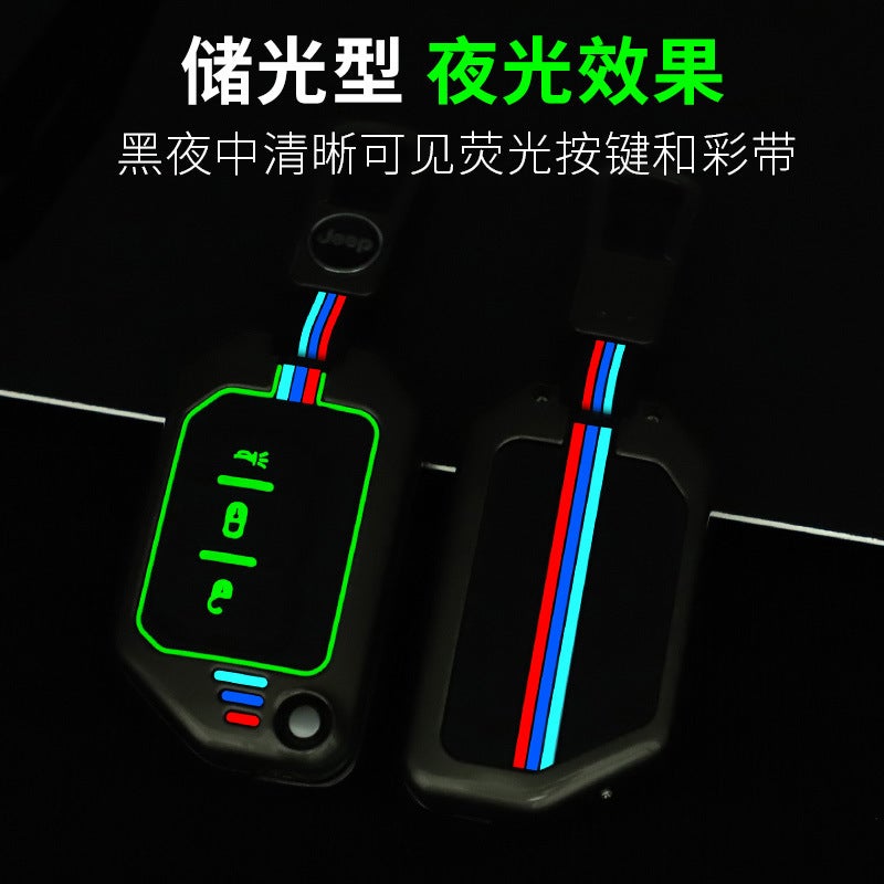 Suitable For Jeep Jeep18 Wrangler Jl Car Key Case Sahara Buckle Robin Hood Modified Folding Metal Cover - Image 4