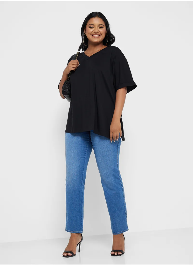 Ginger Plus V Neck Relaxed T-Shirt