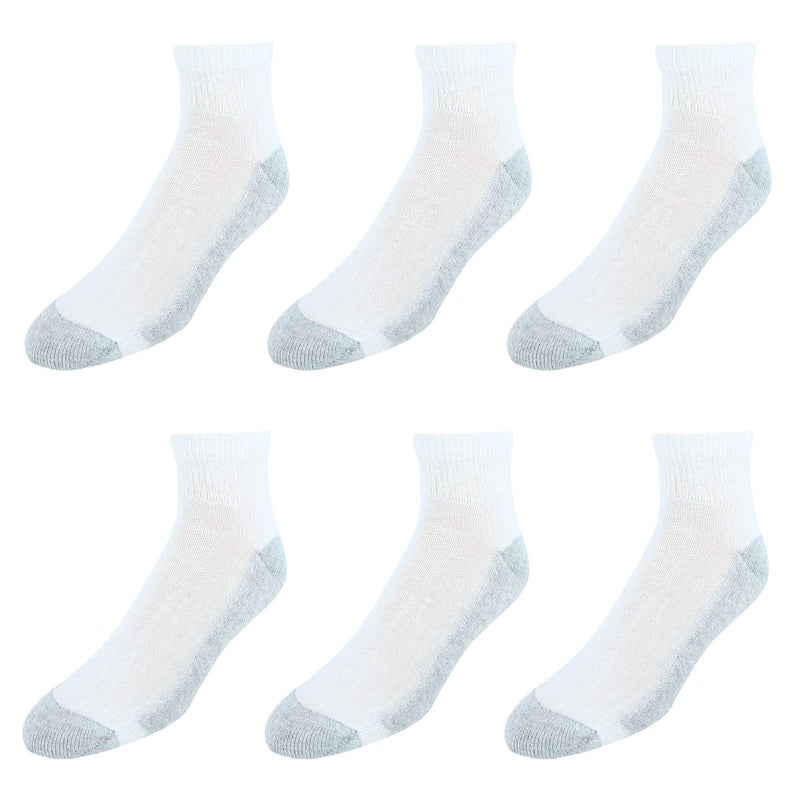 Hanes mens Double Tough Ankle 6-pair Pack, Available in Big & Tall Yoga Socks, White/Grey Foot Bottom, 6 12 US - Image 2