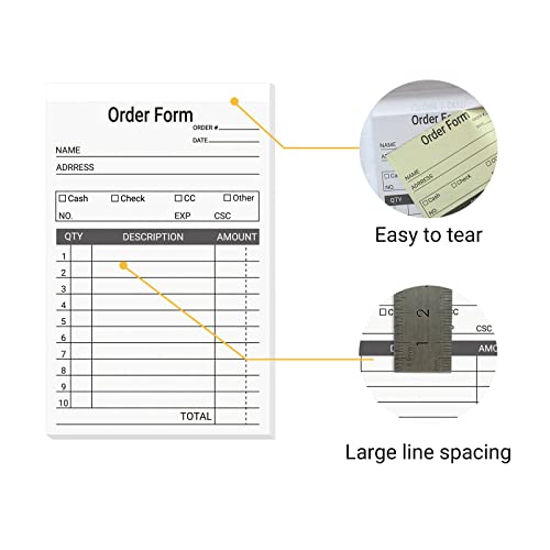 suituts 12 Pack Sales Order Book 3.5 x 5.5 Inch, 2 Part Carbonless Sale Receipt Books Invoice Book for Small Business, 50 Sets Each Pad,Total 600 Sets - Image 4