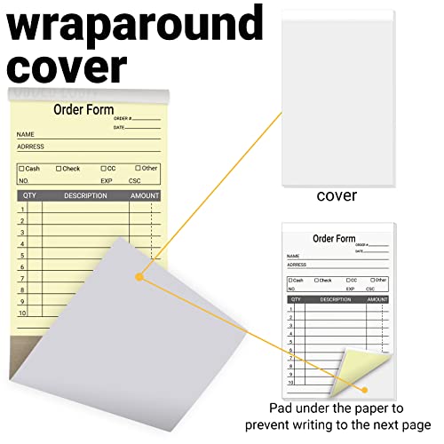 suituts 12 Pack Sales Order Book 3.5 x 5.5 Inch, 2 Part Carbonless Sale Receipt Books Invoice Book for Small Business, 50 Sets Each Pad,Total 600 Sets - Image 3