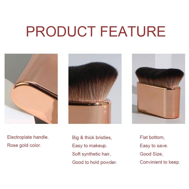 COSHINE Big Self Tanning Blend Brush, Professional Self Tanner, Kabuki, Powder, Foundation, Blusher, Shadow, Bronzer, Face and Body Brush (ROSE GOLD) - Image 4