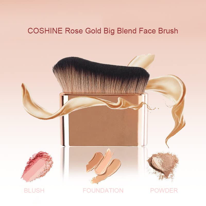 COSHINE Big Self Tanning Blend Brush, Professional Self Tanner, Kabuki, Powder, Foundation, Blusher, Shadow, Bronzer, Face and Body Brush (ROSE GOLD) - Image 2