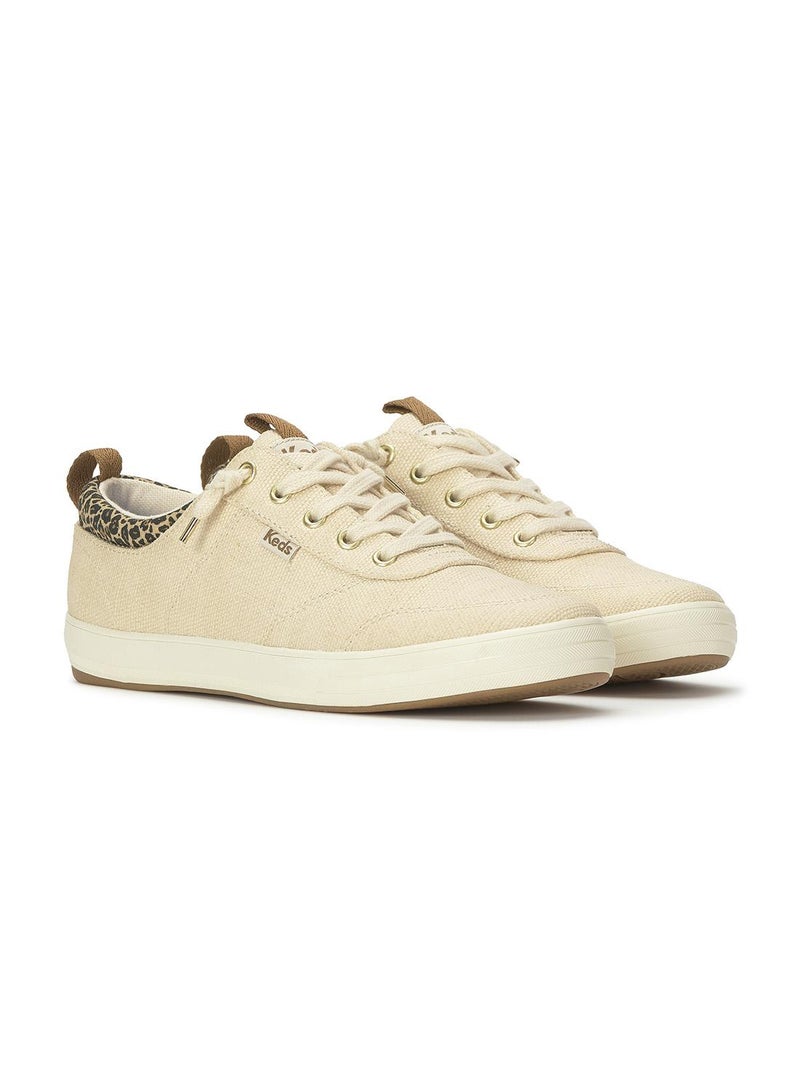 Keds Women's Center III Canvas Slip-On Sneaker – Arch Support, Casual Comfort Shoe Beige - Image 5