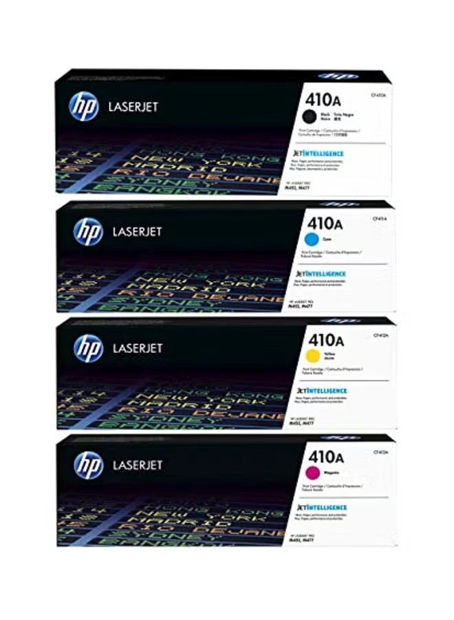 HP Toner Pack of 4 HP 410A Original LaserJet Toner Cartridge Black, Cyan, Yellow & Magenta - Image 1