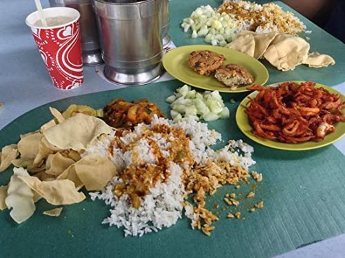 LJL Traders Disposable Paper Banana Leaf for South Indian Feast Onam Pongal Sadya or Food Serving - Set of 25 Leaves | Medium Size | Banana Leaf Dinner Plate (Green) | All Festival Function - Image 2