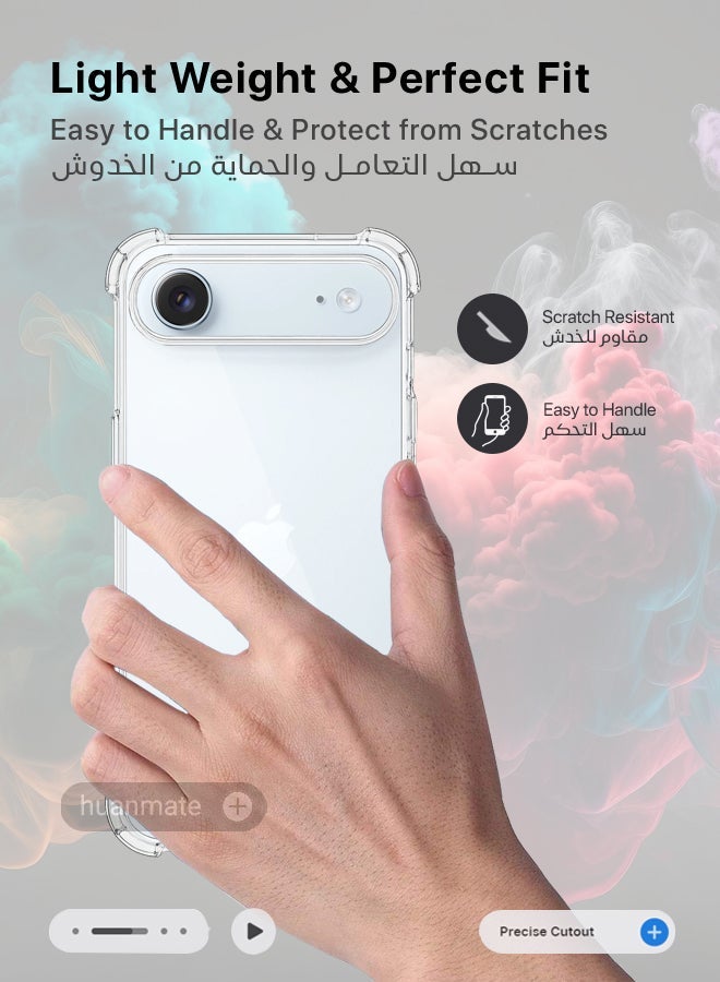 huanmate 3 in 1 Apple iPhone Air Protection Pack - Ultra Clear Shockproof Case, Anti-Peeping Privacy Glass Screen Protector & Camera Lens Protector, 360’ Protection, Easy Installation - Image 3
