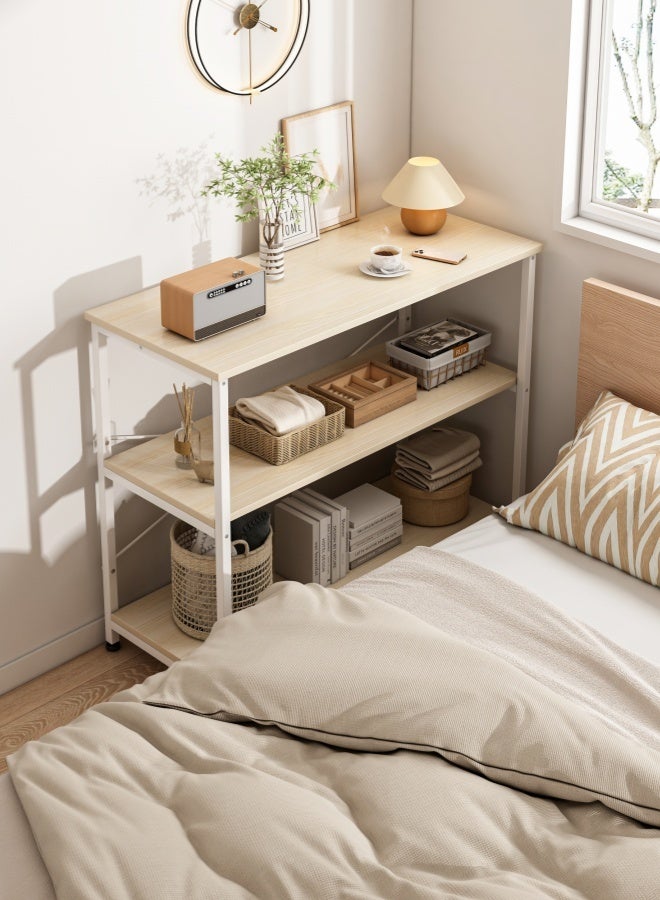 زانوتا طاولة كونسول رفوف 3 طاولة مدخل طاولة استقبال طبقة صغيرة المدخل الجانبي طاولة أريكة مع رف التخزين لأريكة مدخل الأريكة غرفة المعيشة بيضاء 80*36*83 سم - Image 2