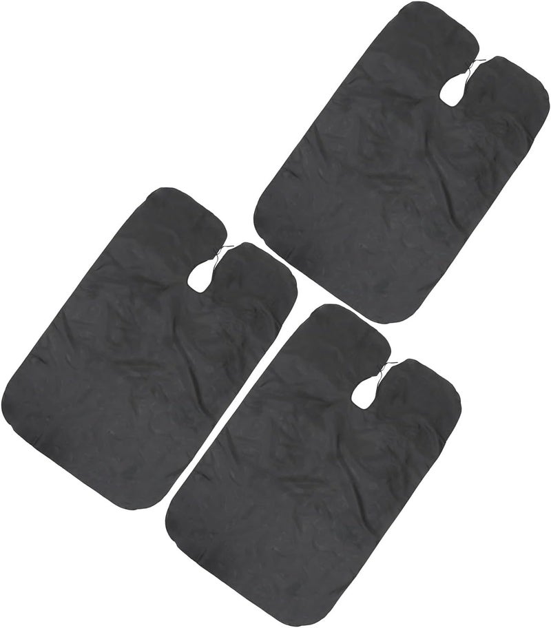 3pcs Hair Cutting Cape Set 140x90cm Black Salon Hair Styling Cloak Barber Cape for Adults Professional Hairdressing and Coloring - Image 1