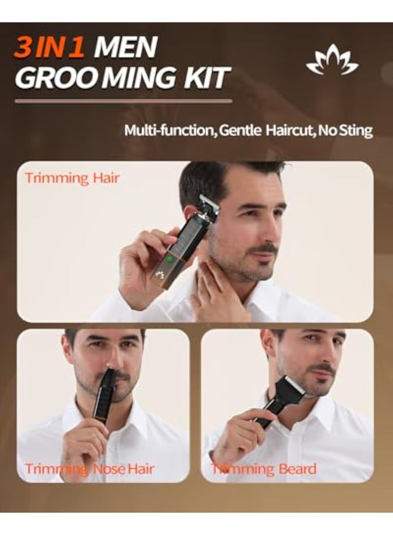 Hair Clipper for Men, 3-in-1 Trimmer, Multi Groomer  Electric Razor with Type-C Recharge, Mens Grooming Kit for Beard, Body, Face, Nose, Ear, Gifts for Men Husband Father - Image 3