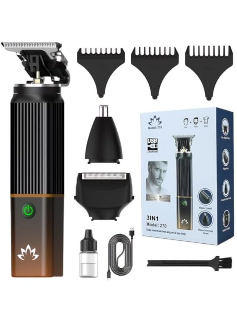 Hair Clipper for Men, 3-in-1 Trimmer, Multi Groomer  Electric Razor with Type-C Recharge, Mens Grooming Kit for Beard, Body, Face, Nose, Ear, Gifts for Men Husband Father - Image 1