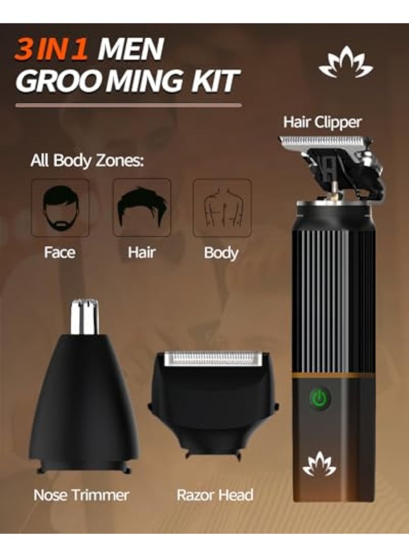 Hair Clipper for Men, 3-in-1 Trimmer, Multi Groomer  Electric Razor with Type-C Recharge, Mens Grooming Kit for Beard, Body, Face, Nose, Ear, Gifts for Men Husband Father - Image 2