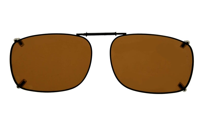 Eyekepper Metal Frame Rim Polarized Lens Clip On Sunglasses 54X37MM (Brown) - Image 1