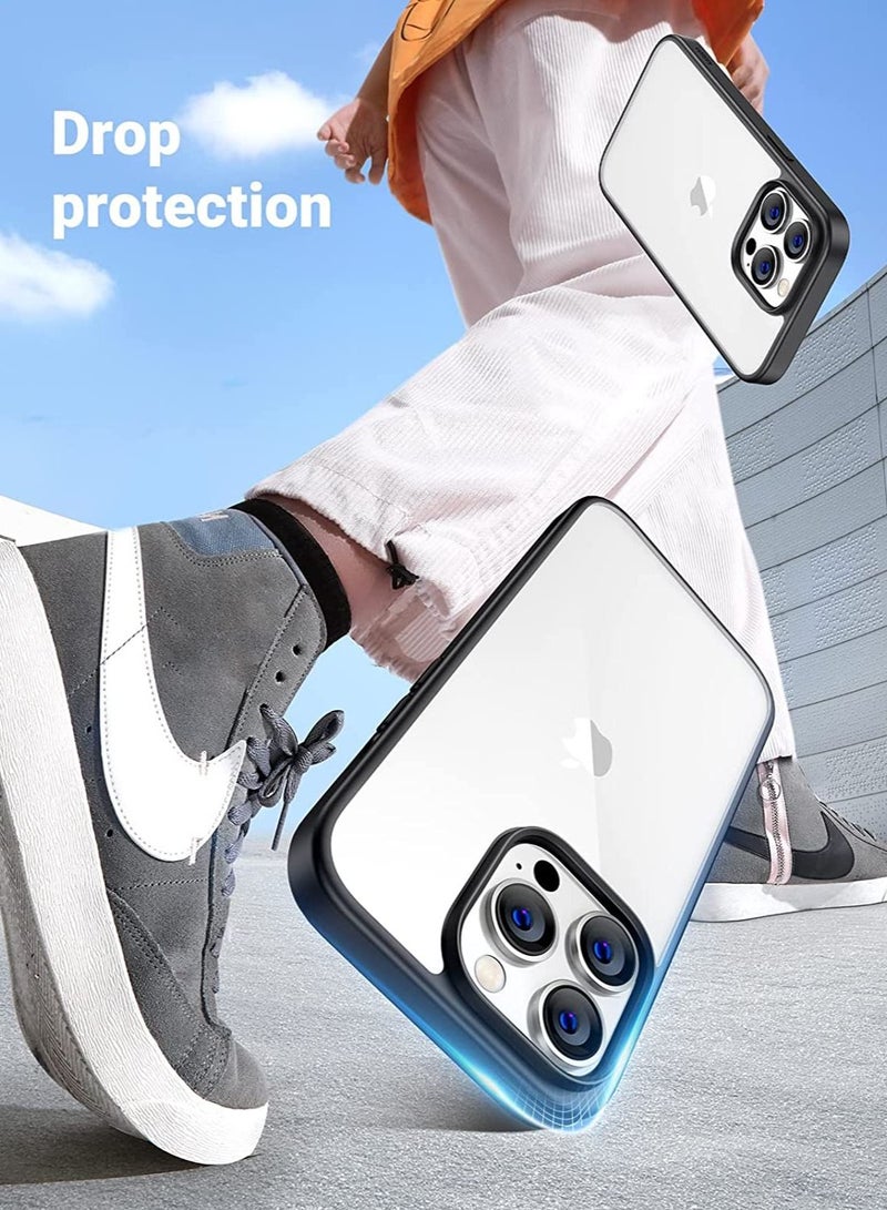 روك بو اي فون 14 برو الهاتف الخليوي القضية 6.1 بوصة المضادة للاصفرار العسكرية ، من الصعب المضادة للانفجار مرة أخرى ، الترا رقيقة الكريستال الهاتف الخليوي القضية المضادة للاهتزاز حماية ضد السقوط والخدش - Image 5