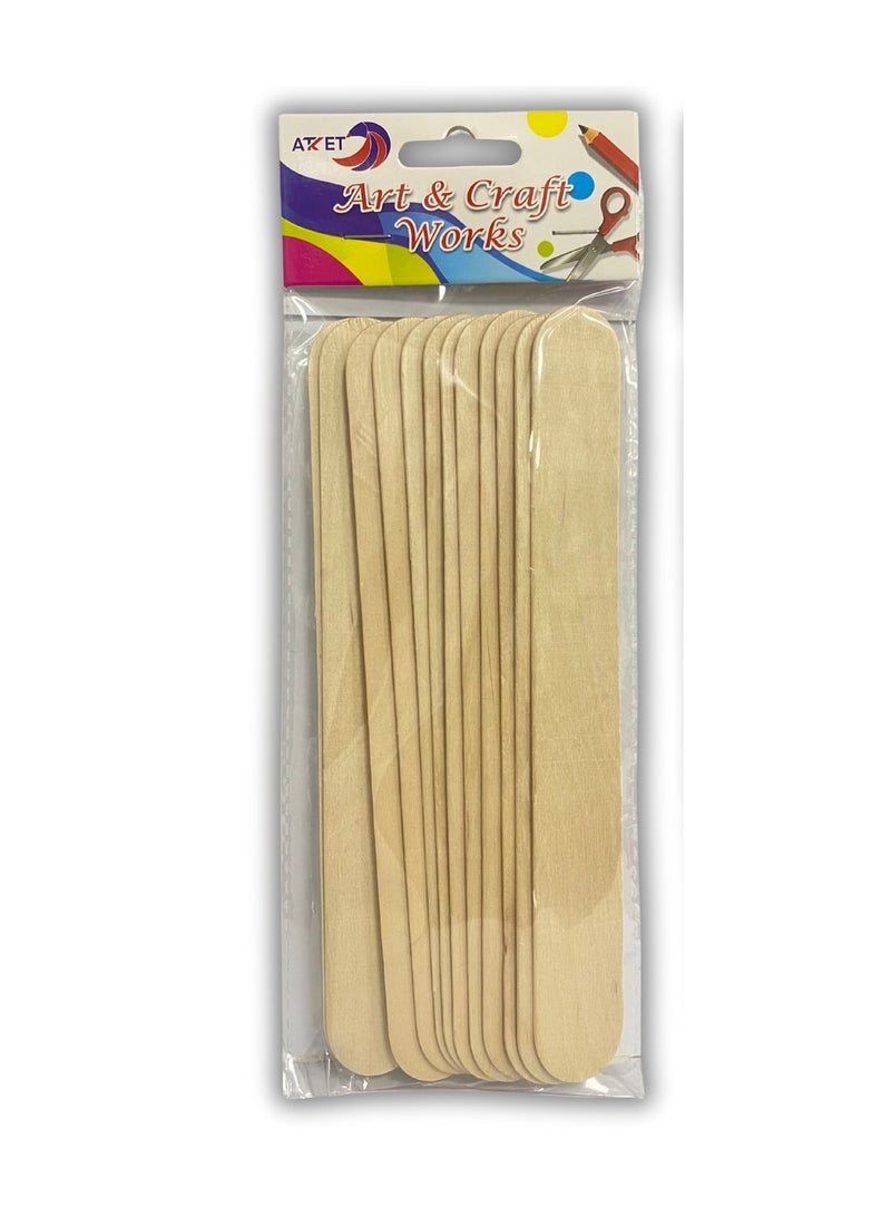 ATKET 10-Piece Wooden Popsicle Sticks 20cm Length - Image 1