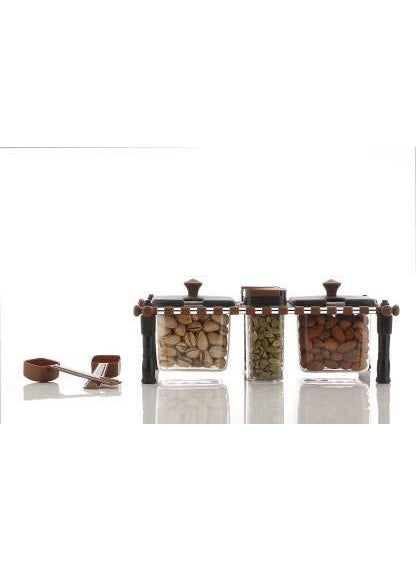 Generic - Shree Traders Multipurpose Pickle Masala Storage Container 4 Pieces Condiment Set 2 in 1 Spice & Pickle Container for Kitchen Masala Rack Spice Jar for Kitchen (Multicolor) - Image 1