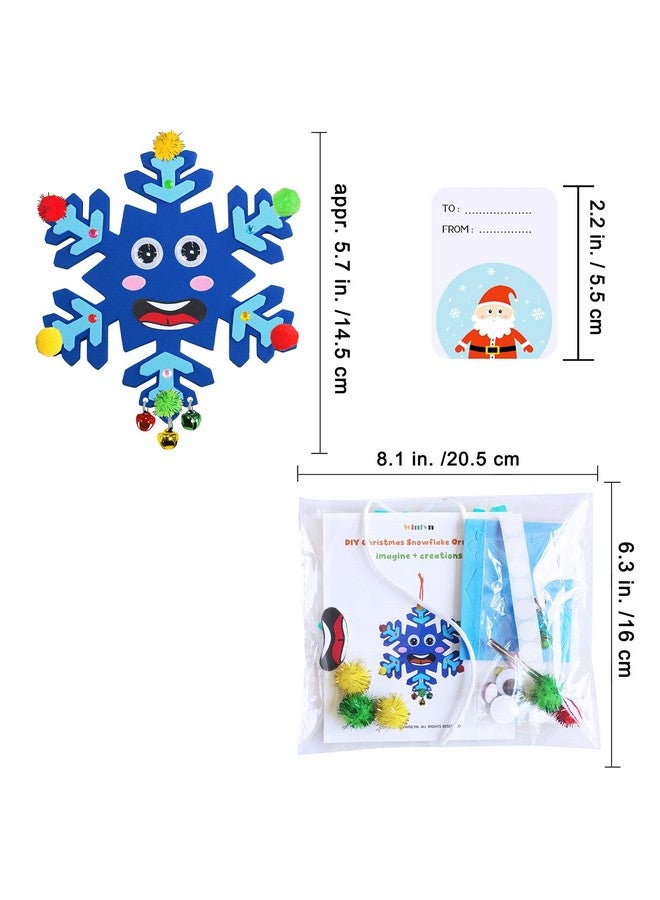 Winlyn 24 Sets Christmas Craft Kits Winter Crafts DIY Snowflake Ornaments Decorations Art Sets Foam Snowflakes Smile Stickers Jingel Bells for Kids Holiday Home Classroom Activities Party Favors - Image 3