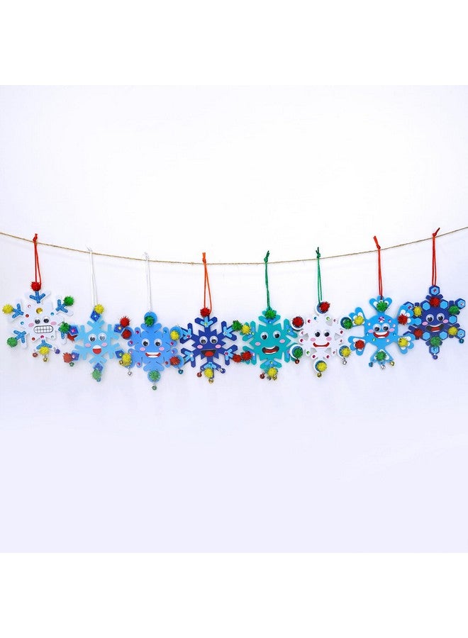 Winlyn 24 Sets Christmas Craft Kits Winter Crafts DIY Snowflake Ornaments Decorations Art Sets Foam Snowflakes Smile Stickers Jingel Bells for Kids Holiday Home Classroom Activities Party Favors - Image 4