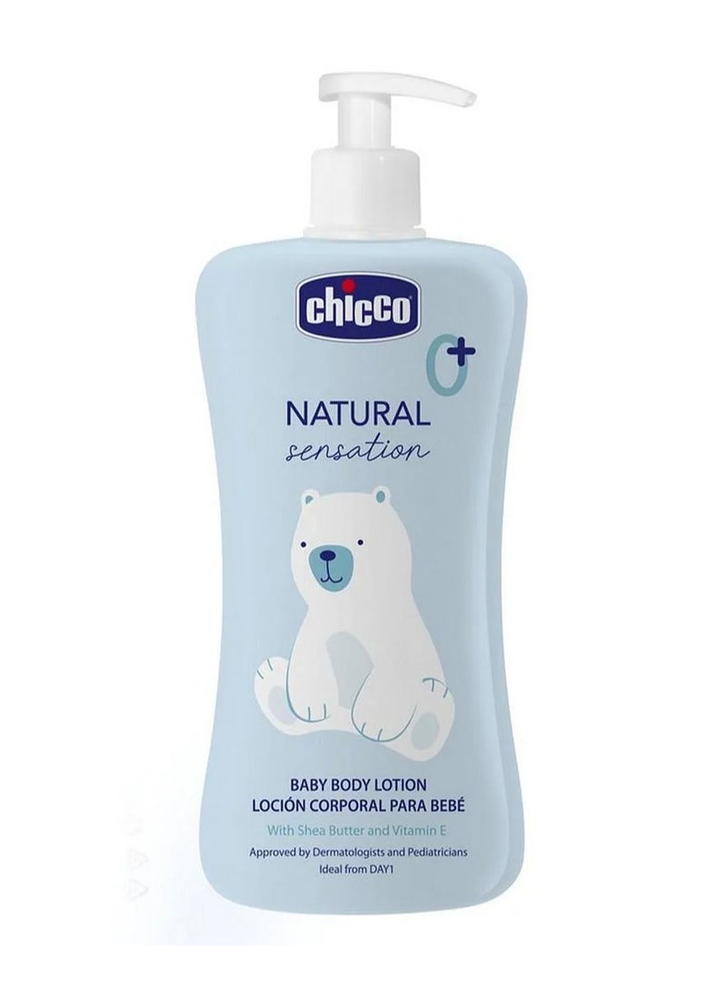 Chicco لوشن جسم الأطفال من شيكو، طبيعي، غير دهني، قوام لطيف، يغذي بشرة الطفل، 0 شهور+ - 500 مل