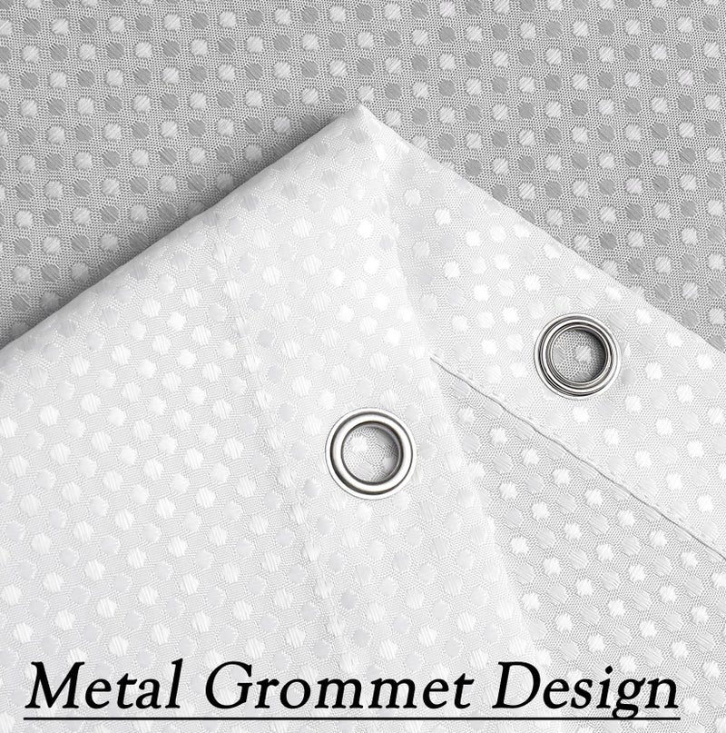 WEST LAKE Waffle Weave Grey Shower Curtain Ombre Water Resistant Hotel Spa Bathroom Decorative Shower Curtain with Grommet No Hook Machine Washable,Gradient White to Grey 70" Wx72 L - Image 4