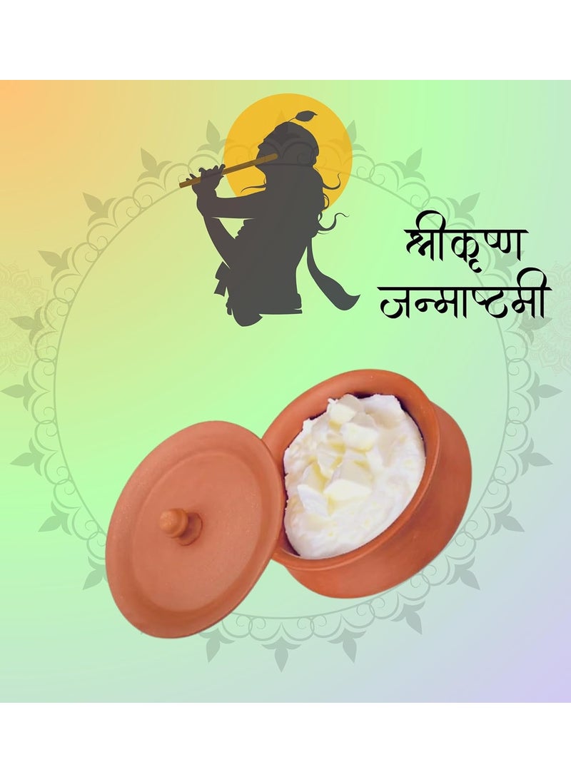 Terra Charms Terra Charms Clay Handi ForHandi of Harmony Crafting for Krishnas JanmashtamiCooking Serving Mishri Makhan Bhog Parsadam Serving Cooking Pot Hand Making Curd Handi Bowl Pack of 1Pcs In 700ML  - Image 5