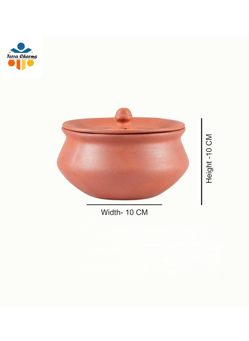 Terra Charms Terra Charms Clay Handi ForHandi of Harmony Crafting for Krishnas JanmashtamiCooking Serving Mishri Makhan Bhog Parsadam Serving Cooking Pot Hand Making Curd Handi Bowl Pack of 1Pcs In 700ML  - Image 3