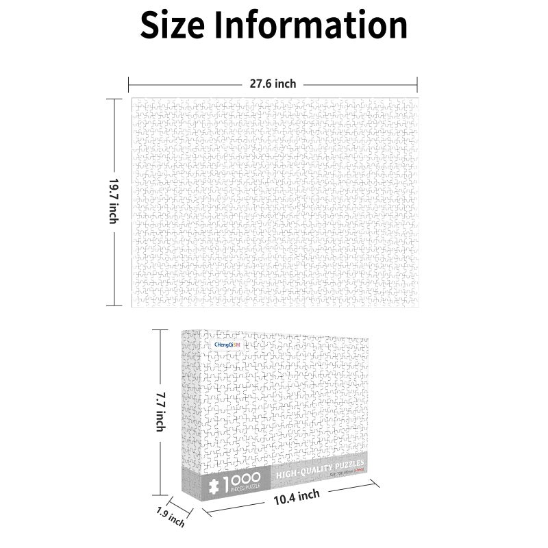 تشنغ كيه سم 1000 قطعة لغز للبالغين ألغاز أبيض فارغ للبالغين المراهقين المراهقين ألوان صلبة أصعب أحذية 1000 قطعة من الجحيم الصعوبة للألغاز الألغاز بانوراما فارغة - Image 3