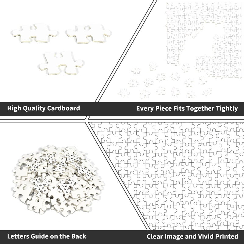تشنغ كيه سم 1000 قطعة لغز للبالغين ألغاز أبيض فارغ للبالغين المراهقين المراهقين ألوان صلبة أصعب أحذية 1000 قطعة من الجحيم الصعوبة للألغاز الألغاز بانوراما فارغة - Image 2