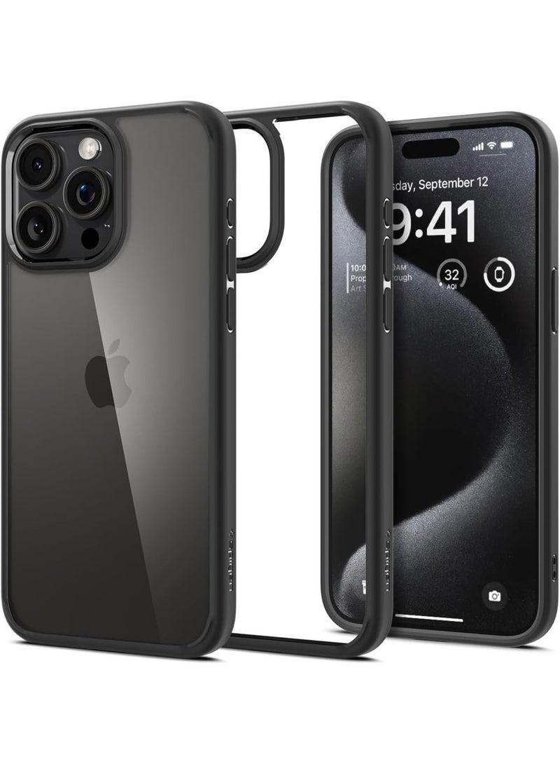 Spigen Ultra Hybrid for iPhone 15 Pro MAX Case Cover - Matte Black - Image 1