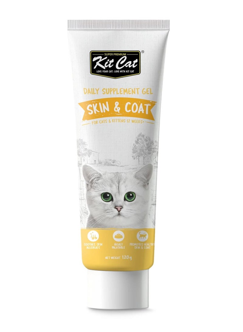 Kit Cat Daily Nutritional Supplement Gel For Cats & Kittens – Skin & Coat (120g) - Image 1