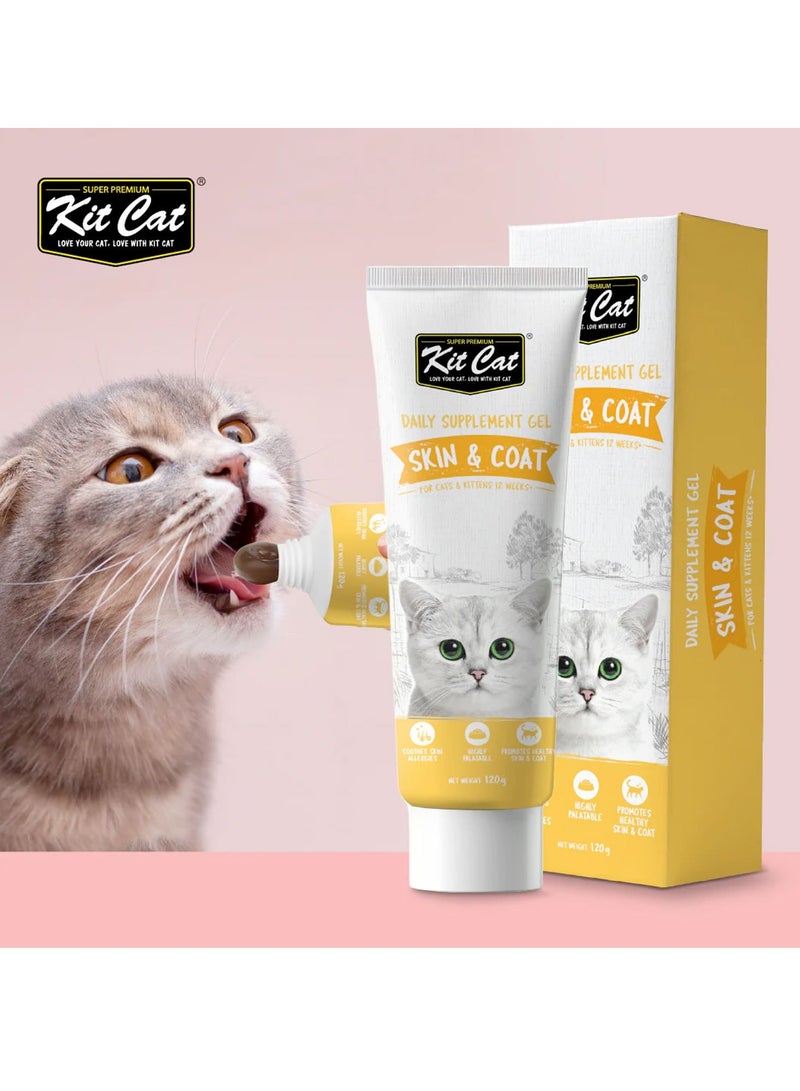 Kit Cat Daily Nutritional Supplement Gel For Cats & Kittens – Skin & Coat (120g) - Image 2