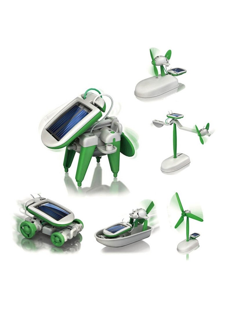 Huitich 6-in-1 Solar Powered Robot Kit – Green - Image 1
