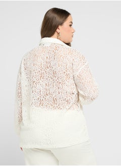 Ella Plus Sheer Button Down Shirt  - Image 2