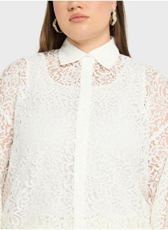 Ella Plus Sheer Button Down Shirt  - Image 3