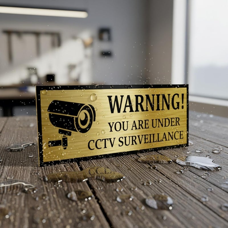 Zouple CCTV Surveillance Sign, 12x4 Inch, Acryalic, Self-Adhesive - Image 5
