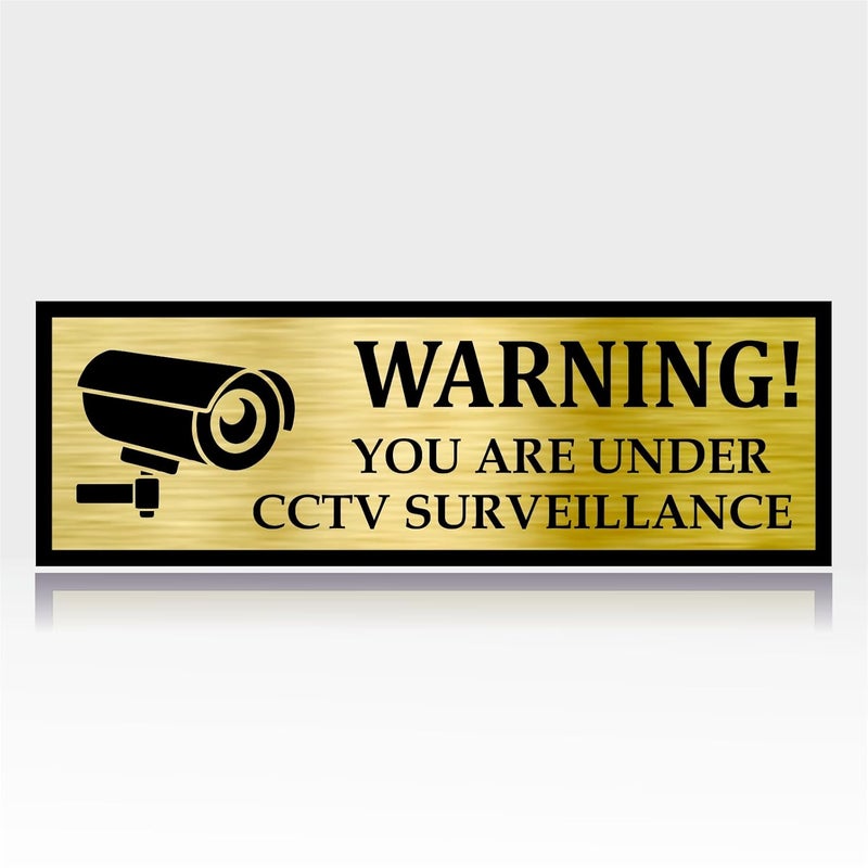 Zouple CCTV Surveillance Sign, 12x4 Inch, Acryalic, Self-Adhesive - Image 1