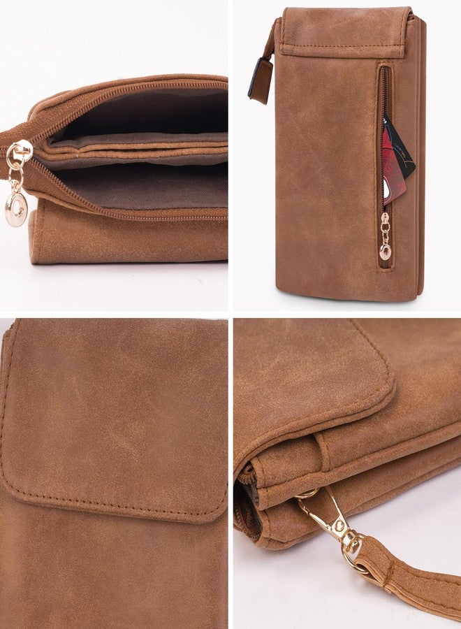 Toptime Small Crossbody Bag Cell Phone Purse for Women, Leather Wallet Purse with Adjustable Shoulder Strap Women's Lightweight Phone Bag, Texture Brown Crossbody Purse for Travel Dating Shopping - Image 5
