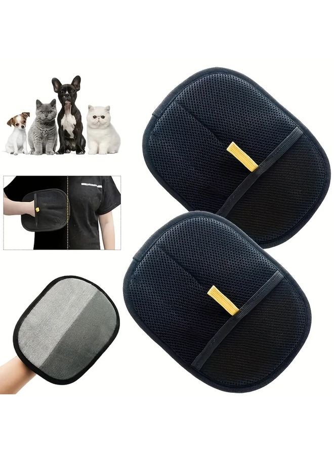 Reusable Pet Grooming Gloves Dual Sided Dehairing Gloves For Cats Dogs Long Haired Animals - Image 2