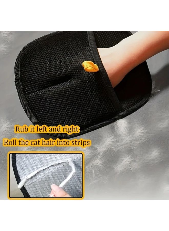 Reusable Pet Grooming Gloves Dual Sided Dehairing Gloves For Cats Dogs Long Haired Animals - Image 5