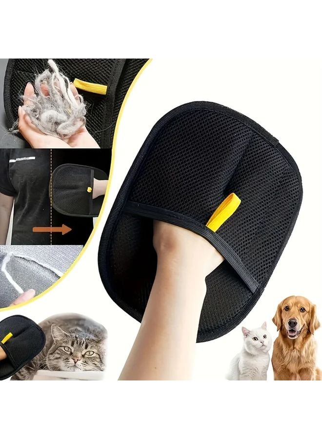 Reusable Pet Grooming Gloves Dual Sided Dehairing Gloves For Cats Dogs Long Haired Animals - Image 1