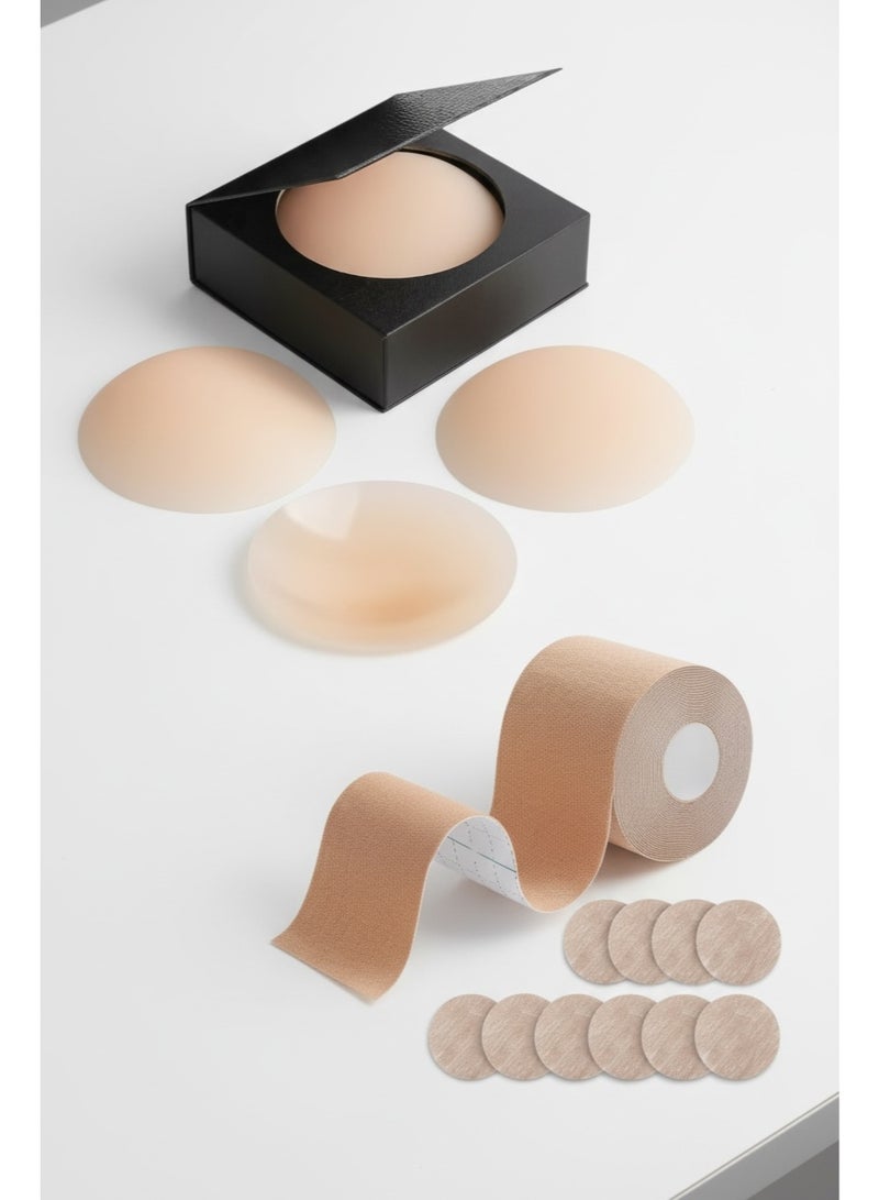 جلوودز مجموعة شريط الثدي ووسادات الحلمة السيليكونية القابلة لإعادة الاستخدام - Image 1