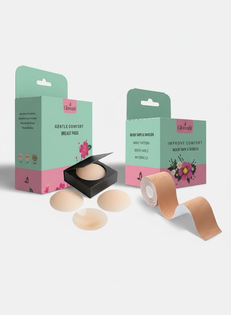 جلوودز مجموعة شريط الثدي ووسادات الحلمة السيليكونية القابلة لإعادة الاستخدام - Image 3