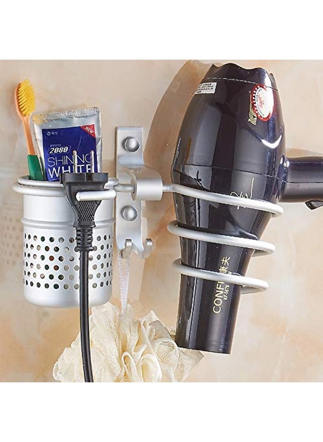 Hovico - Wall Mount Hair Dryer Hanging Rackbasket For Hair Dryer Flat Iron Curling Wand Hair Straightener Brushes Holds Hot Tools (Black) - Image 1